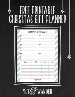 Free Christmas Gift Planner Printable | witandwander.org