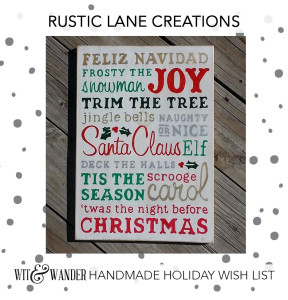 Rustic Lane Christmas Sign