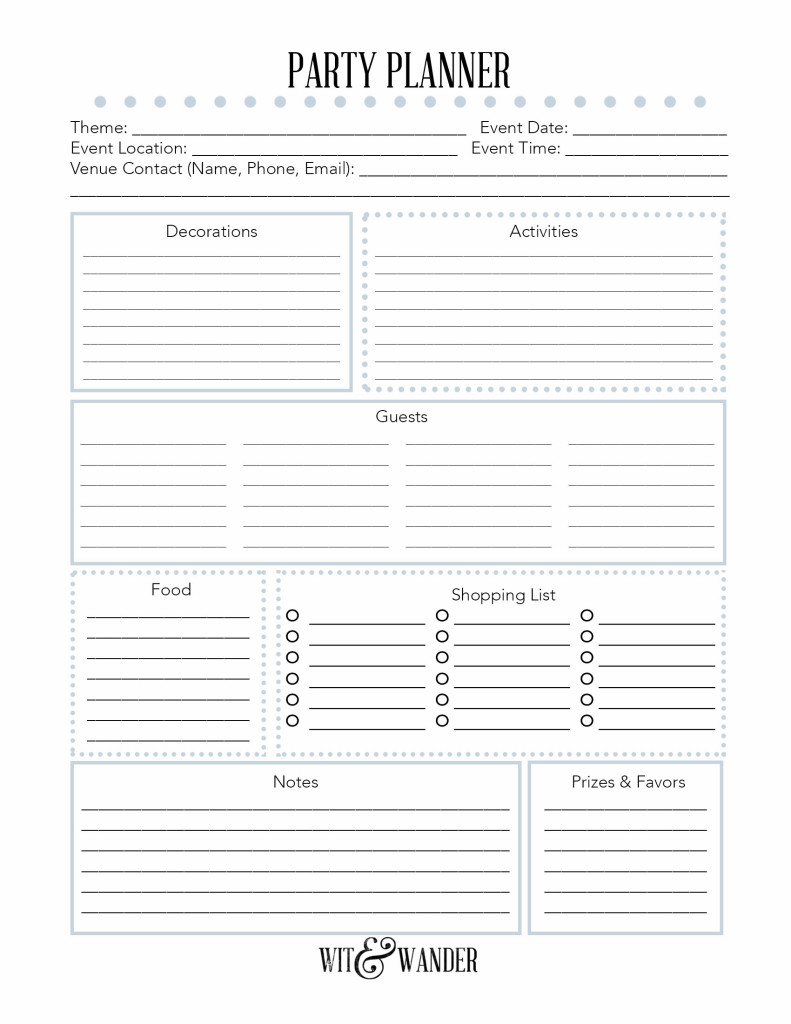 Free Planner Templates Event Planning Checklist Template Free