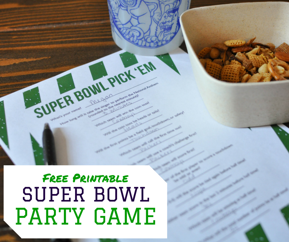 Free Printable Super Bowl Guessing Game - Play Party Plan