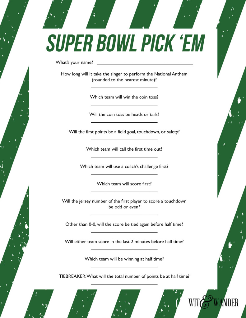 Printable Super Bowl Party Games