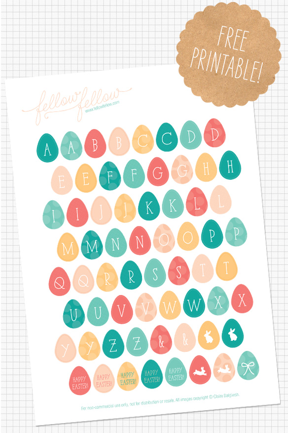 Free Printable Easter Egg Stickers - Wit & Wander