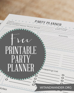 Free Printable Party Planner | Wit & Wander
