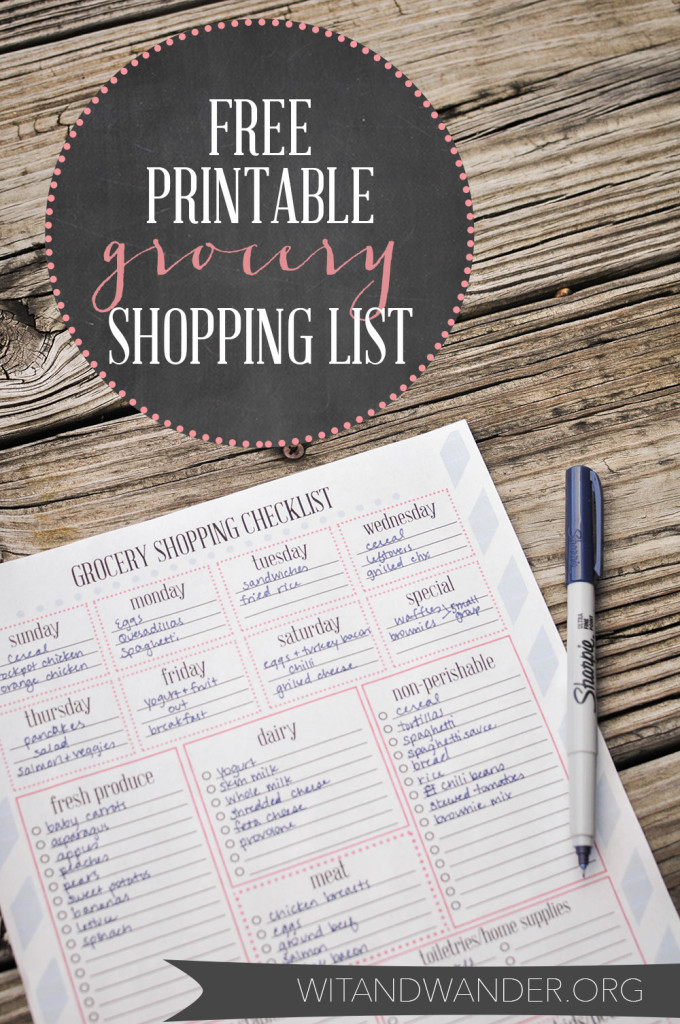 Grocery Shopping List - Wit & Wander 1