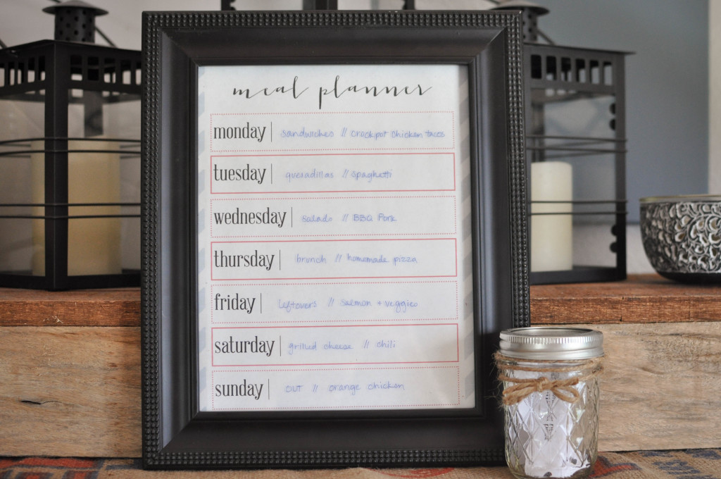 DIY Dry Erase Menu Planner Board Printable - Wit & Wander