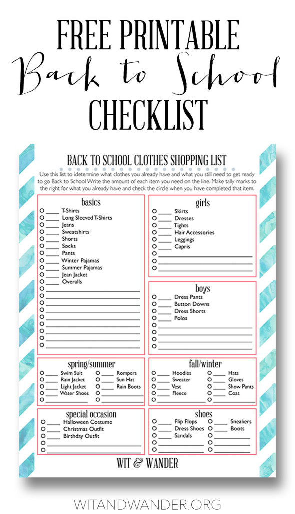 Free Printable Back to School Checklist (Sponsored by Carter's)