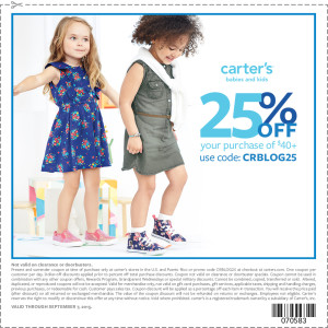 Carter's 25% Off Coupon August - Back to School - Wit & Wander