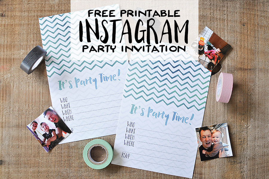 Free Printable DIY Instagram Party Invitations | Wit & Wander Header