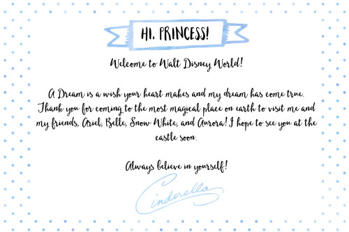 Free Printable Note from Cinderella for Disney World Vacation | Wit & Wander