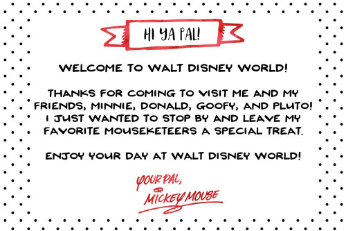 Free Printable Note from Mickey Mouse for Disney World Vacation | Wit & Wander