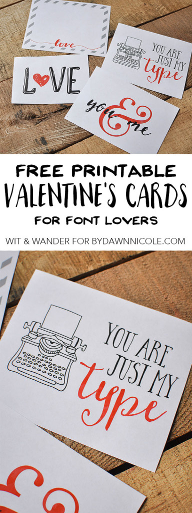 Free Printable Font Lovers Valentines | Megan Harney for By Dawn Nicole Pinterest