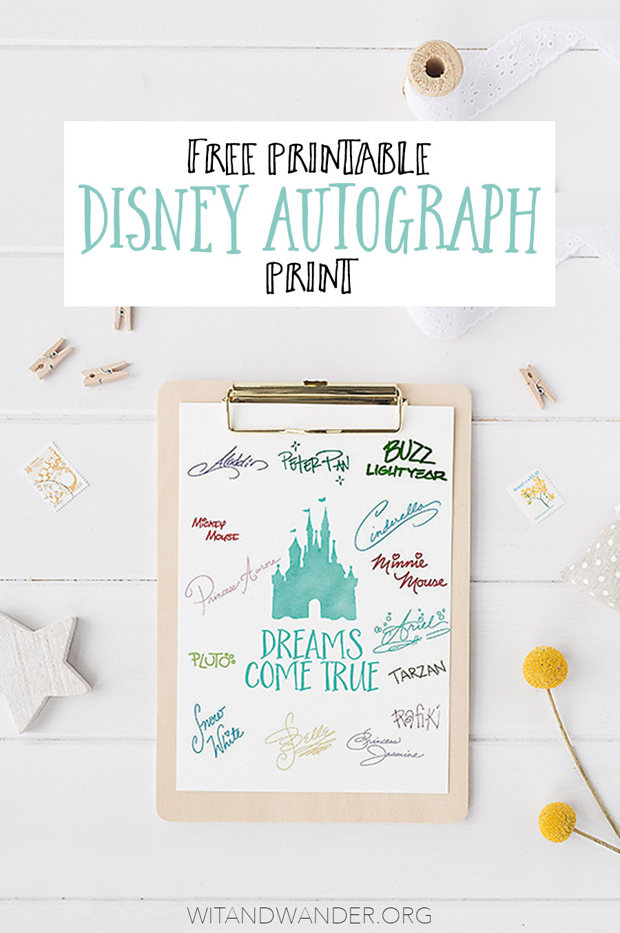 Free Disney Autograph Printables Printable Form, Templates and Letter