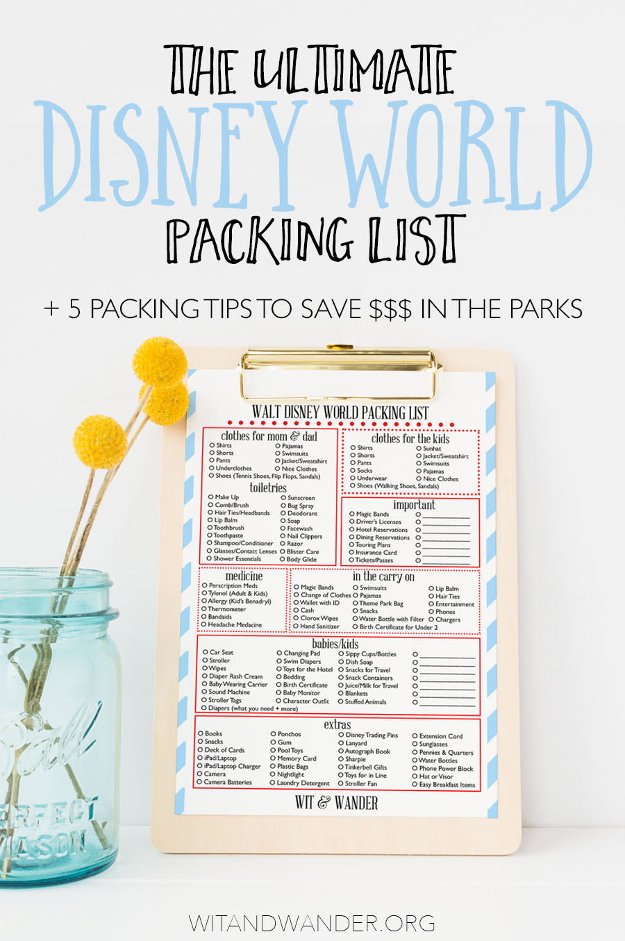 Disney world backpack outlet checklist