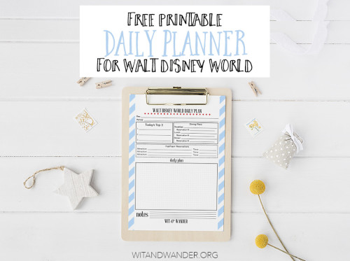 Free Printable Walt Disney World Daily Planner - Our Handcrafted Life