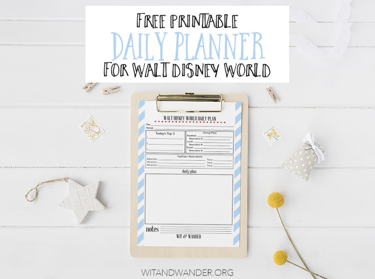 Free Printable Walt Disney World Daily Planner - Our Handcrafted Life