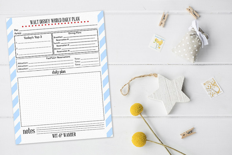 Free Printable Walt Disney World Daily Planner - Our Handcrafted Life