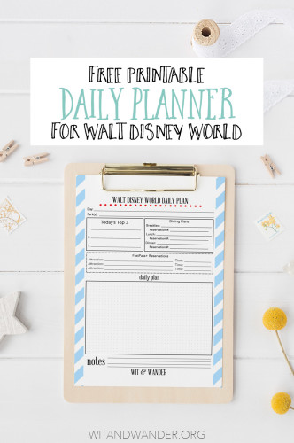 Walt Disney World Daily Planner - Wit & Wander