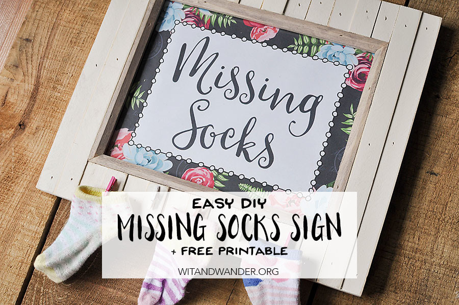 DIY Missing Socks Sign | Wit & Wander