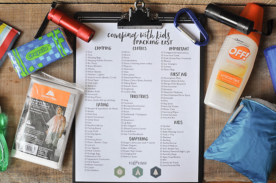Packing List for Camping with Kids - Wit & Wander