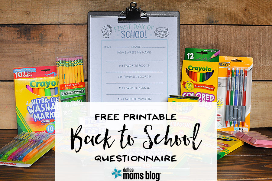 Free Printable Back to School Questionnaire - Wit & Wander