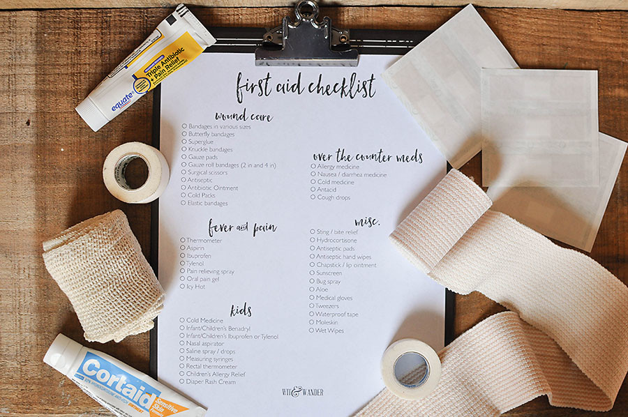 Free Printable First Aid Kit Checklist - Wit & Wander