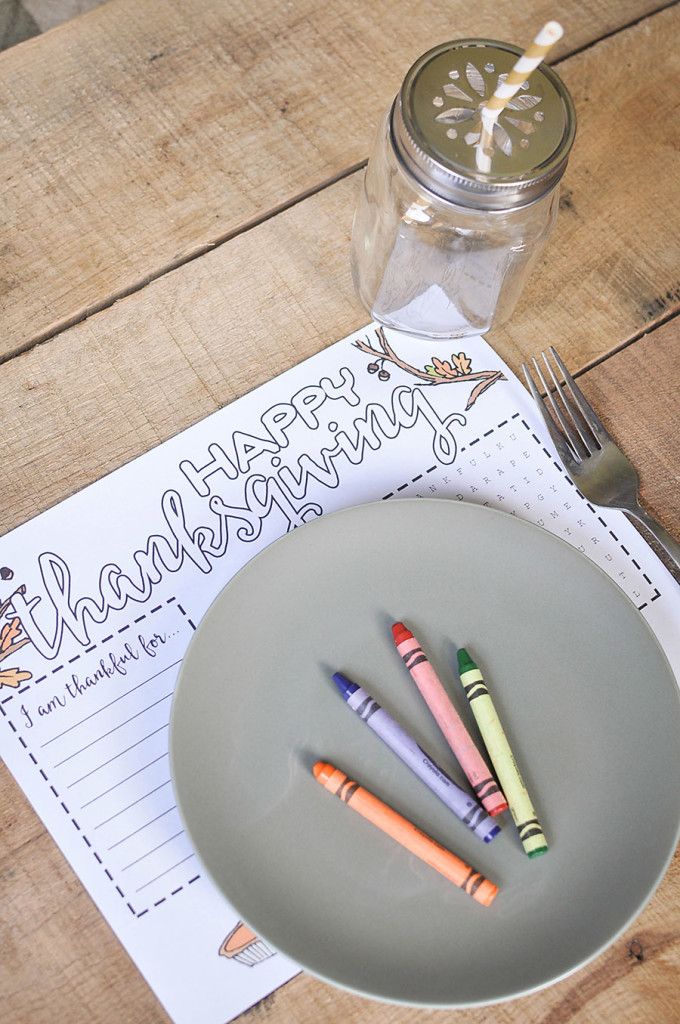 Free Printable Thanksgiving Placemat for Kids - Wit & Wander