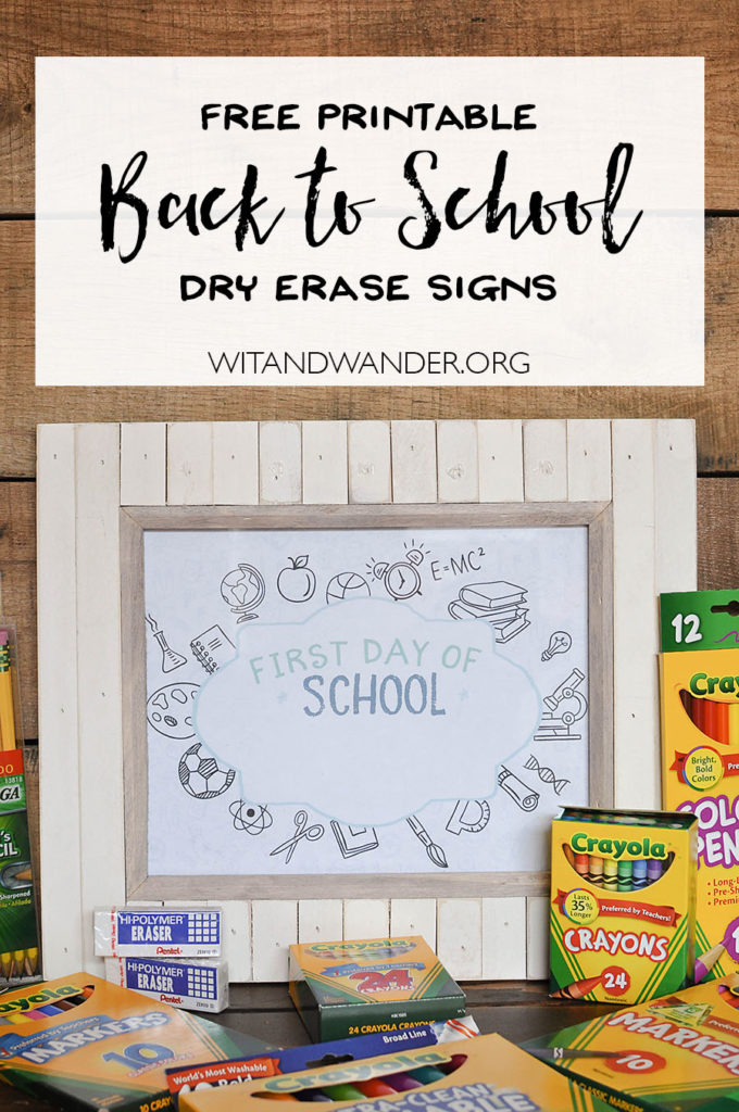 Free Printable Back to School Signs - Wit & Wander