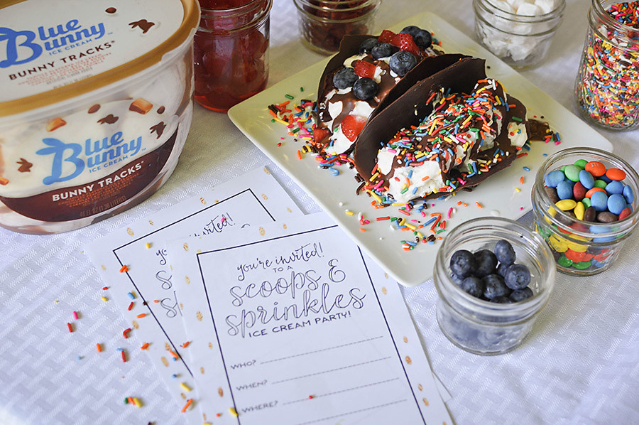 Scoops and Sprinkles Ice Cream Taco Bar Party - Wit & Wander