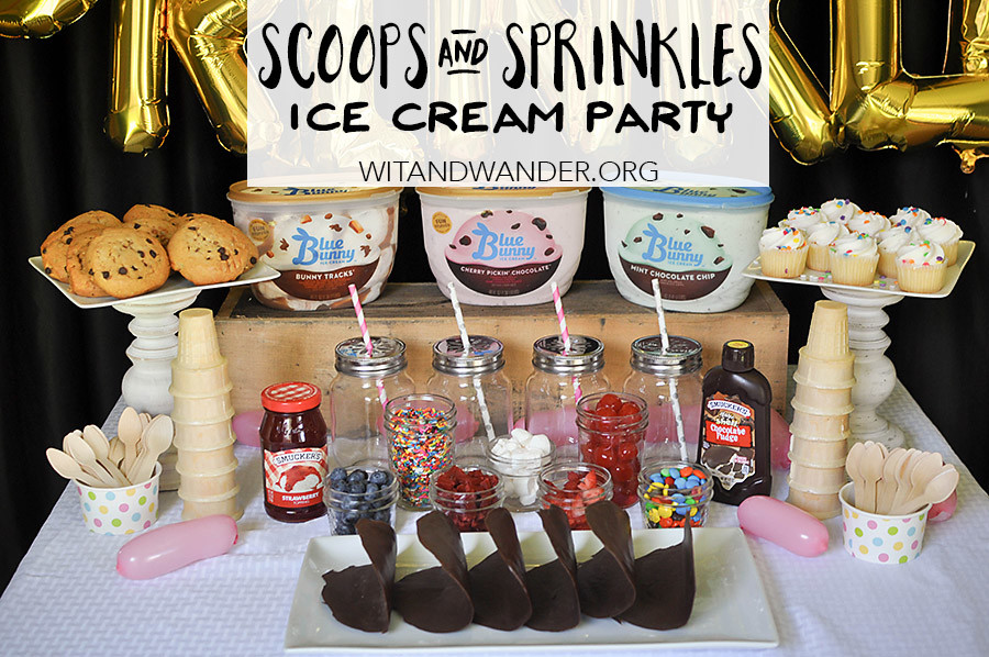 Scoops and Sprinkles Ice Cream Taco Bar Party - Wit & Wander