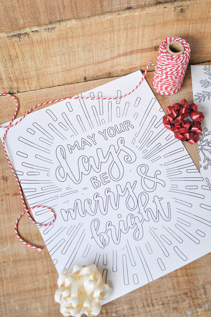 Free Printable Christmas Adult Coloring Pages - Wit & Wander