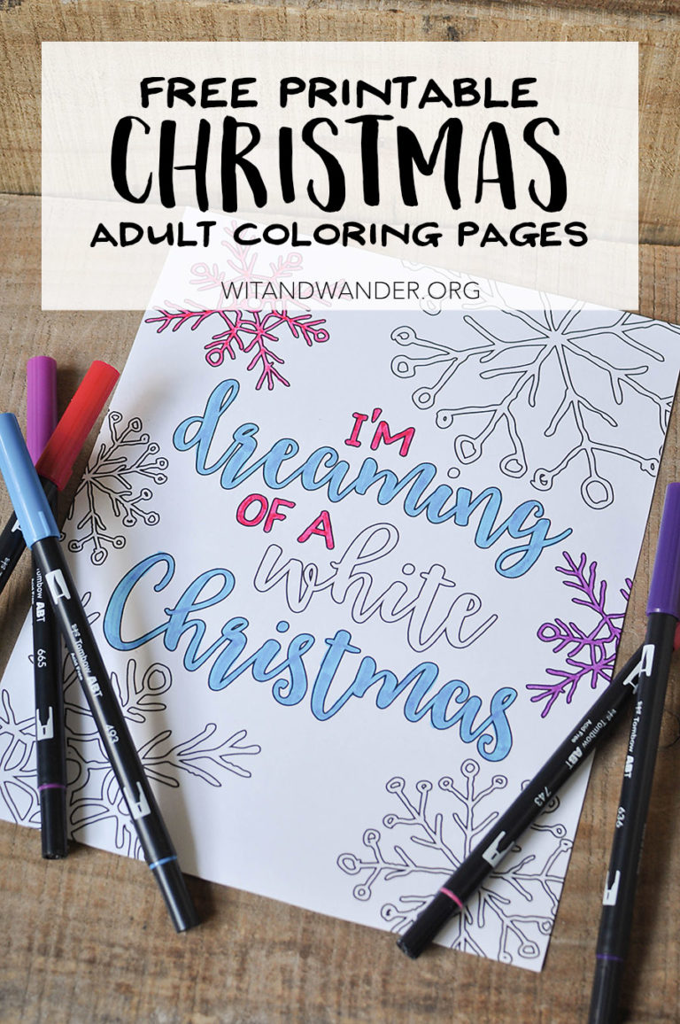 Free Printable White Christmas Adult Coloring Pages - Our Handcrafted Life
