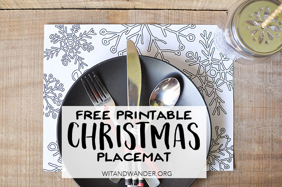 Free Printable Christmas Placemat Adult Coloring Page - Wit & Wander