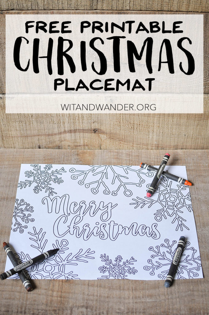 Free Printable Christmas Placemat Adult Coloring Page - Wit & Wander