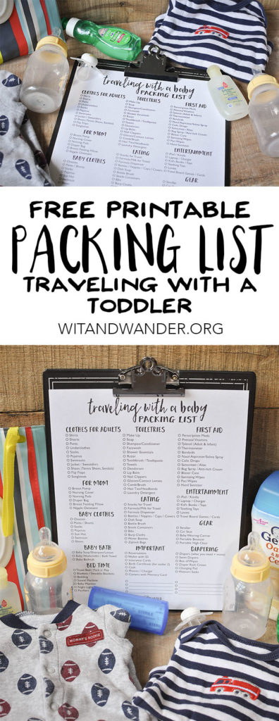 Free Printable Packing List for Traveling with a Baby - Wit & Wander