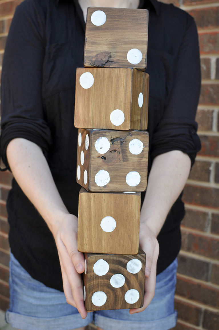 How to make giant yard dice free printable yardzee our handcrafted