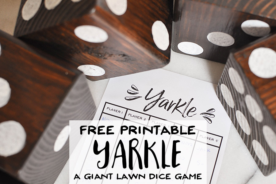 Free Printable Yarkle – A Game for Giant Yard Dice