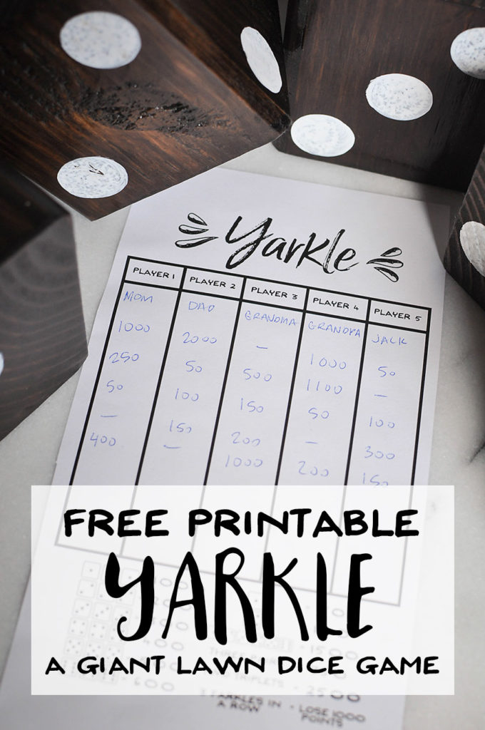Yarkle - A Giant Yard Dice Game - Our Handcrafted Life Tall