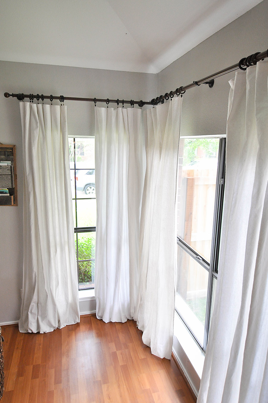 How to Make No-Sew Bleached Drop Cloth Curtains - Our Handcrafted Life