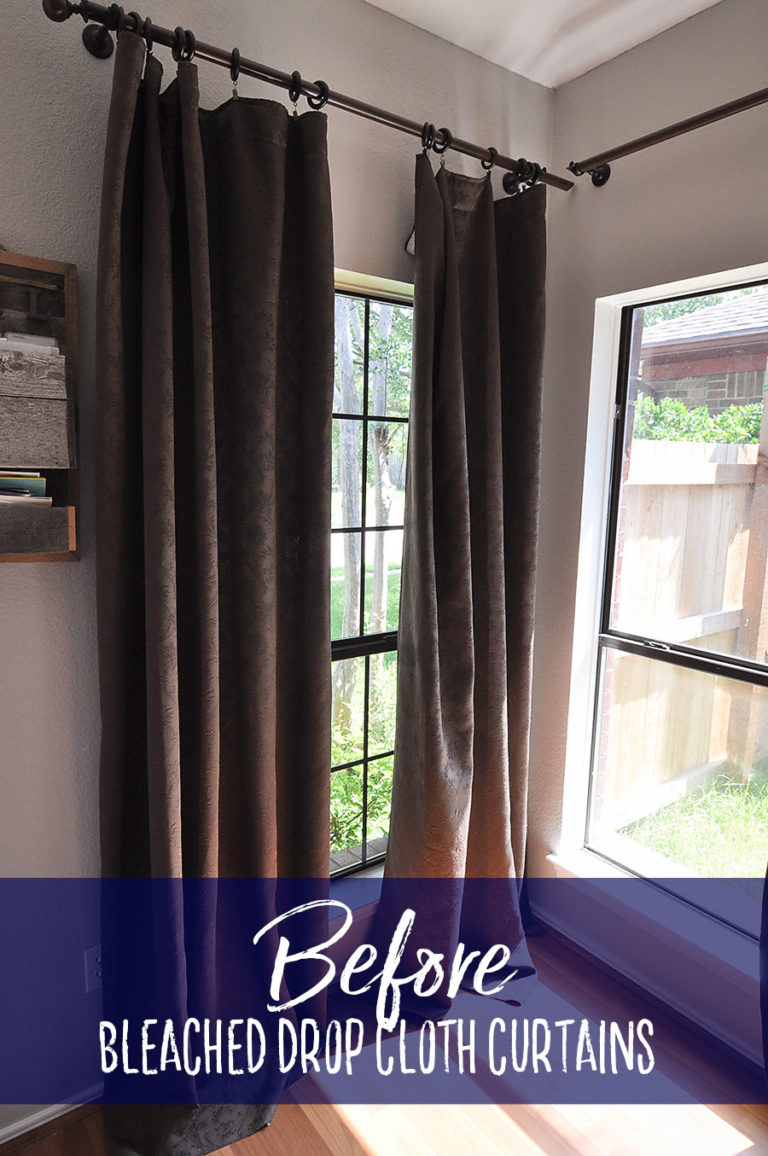 How to Make NoSew Bleached Drop Cloth Curtains Our Handcrafted Life