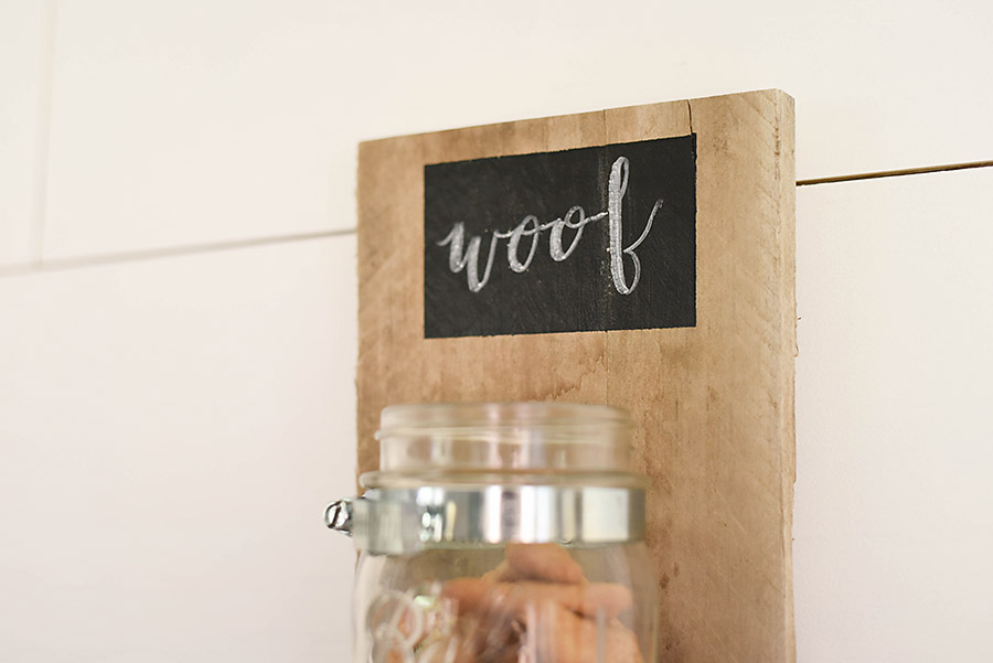 Dog Treat Holder DIY  Organize treats and leashes in an adorable way!