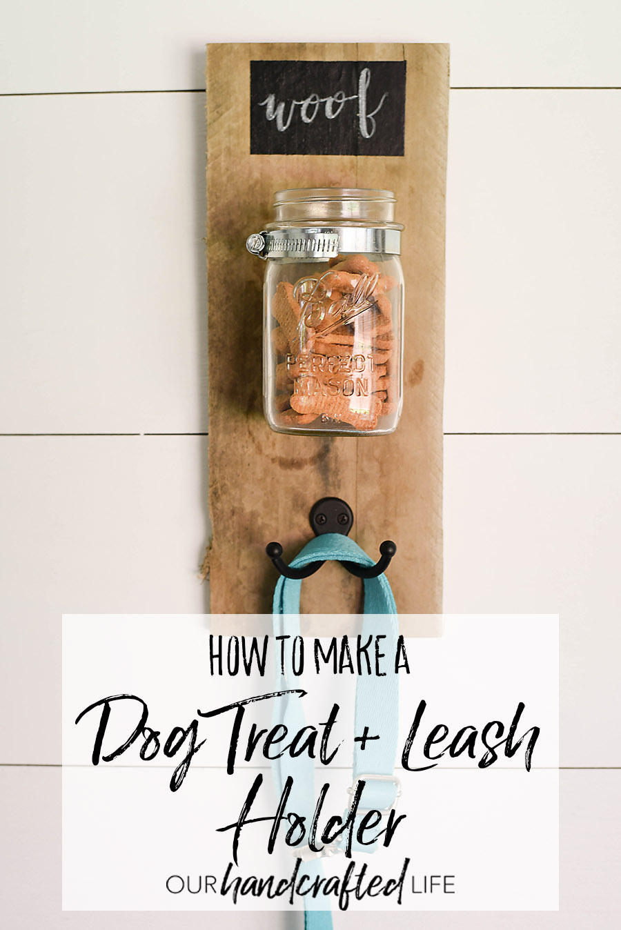 Dog Treat Holder DIY  Organize treats and leashes in an adorable way!