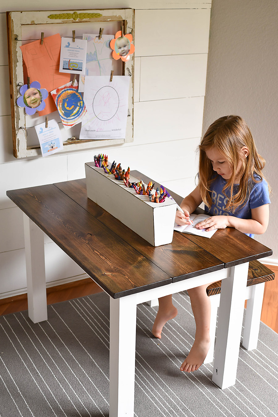 How To Make A Diy Farmhouse Kid S Table Our Handcrafted Life