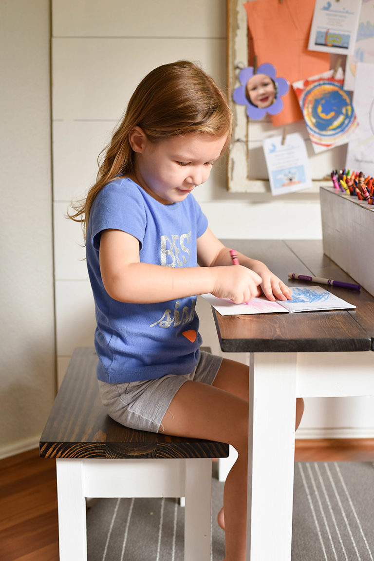 How to Make a DIY Farmhouse Kid's Table - Our Handcrafted Life