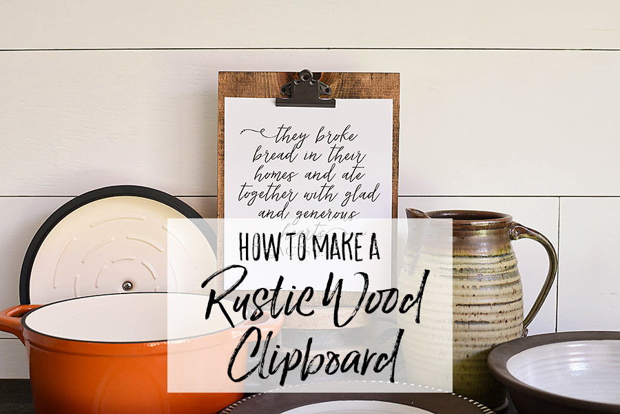 Rustic wood clipboard