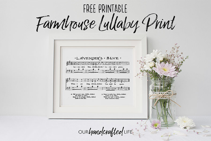 Lavender Blue Sheet Music Girl's Farmhouse Nursery Print - Our Handcrafted Life