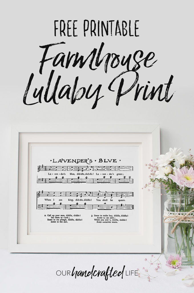 Lavender Blue Sheet Music Girl's Farmhouse Nursery Print - Our Handcrafted Life