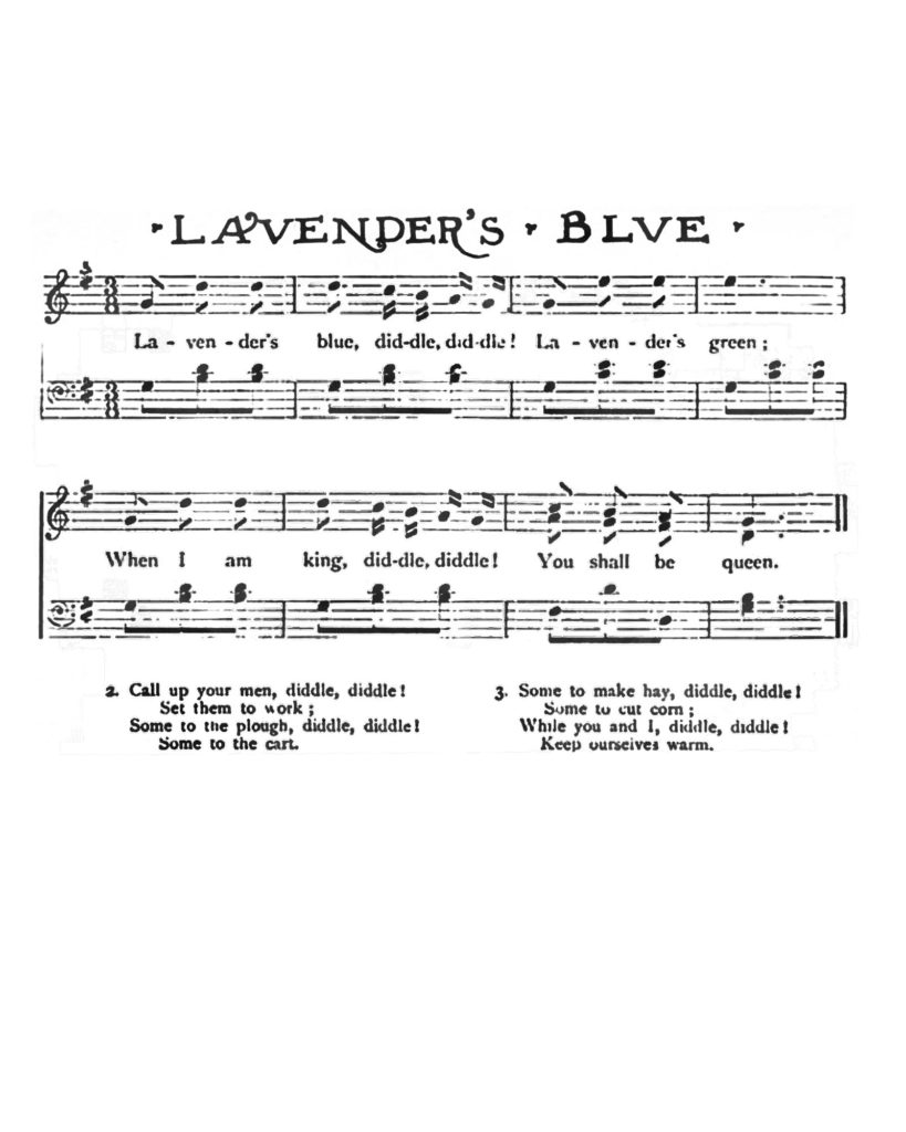 Lavender Blue Sheet Music Girl's Farmhouse Nursery Print - Our Handcrafted Life