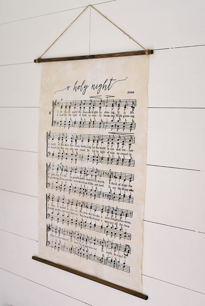 O Holy Night - Tea Stained Vintage Hanging Poster - Our Handcrafted Life