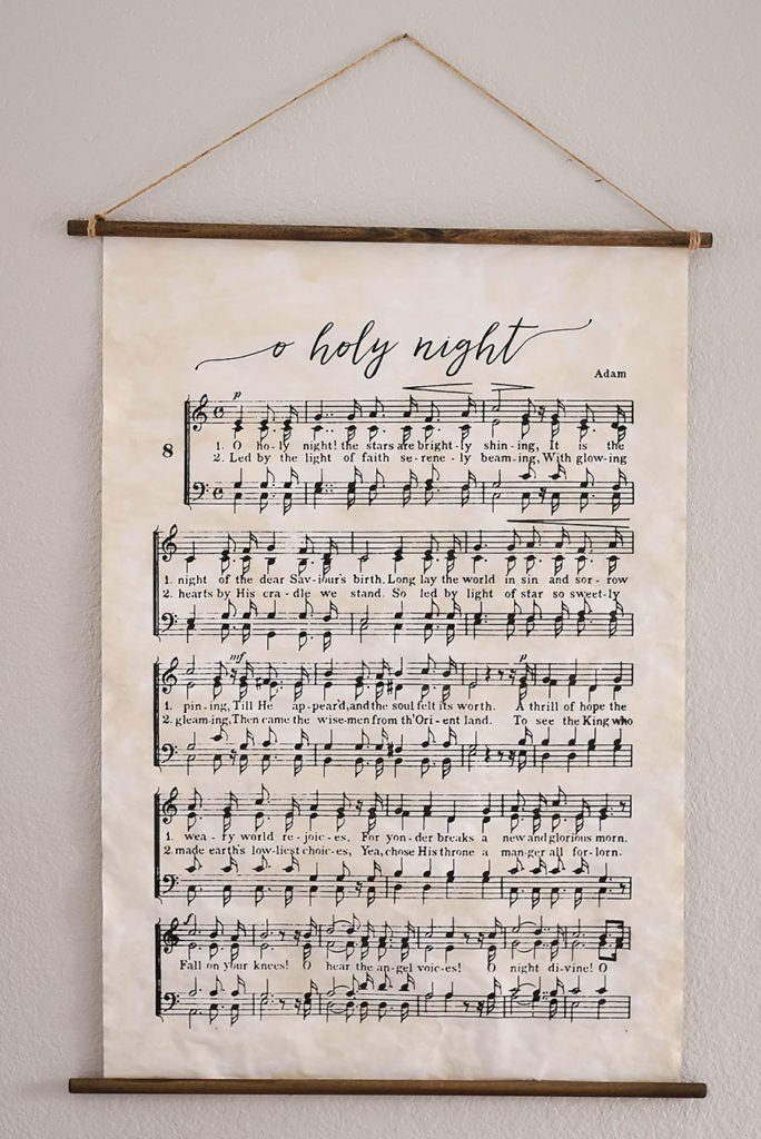 O Holy Night - Tea Stained Vintage Hanging Poster - Our Handcrafted Life