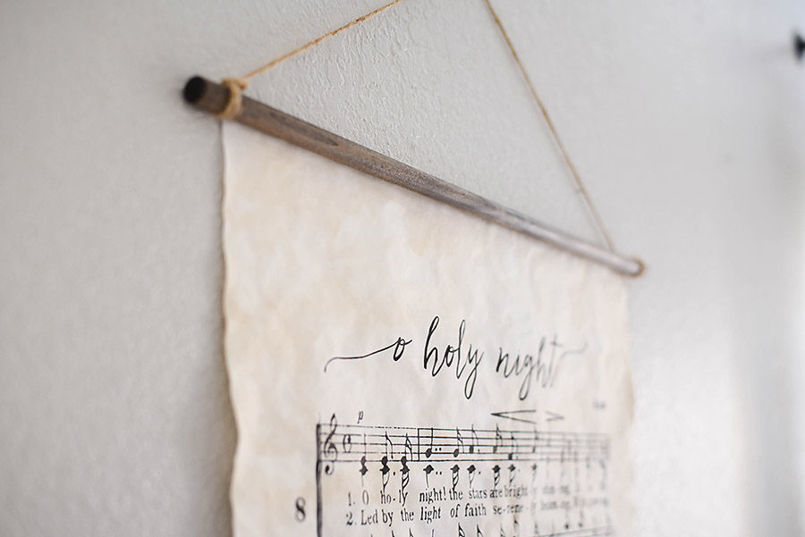 O Holy Night - Tea Stained Vintage Hanging Poster - Our Handcrafted Life
